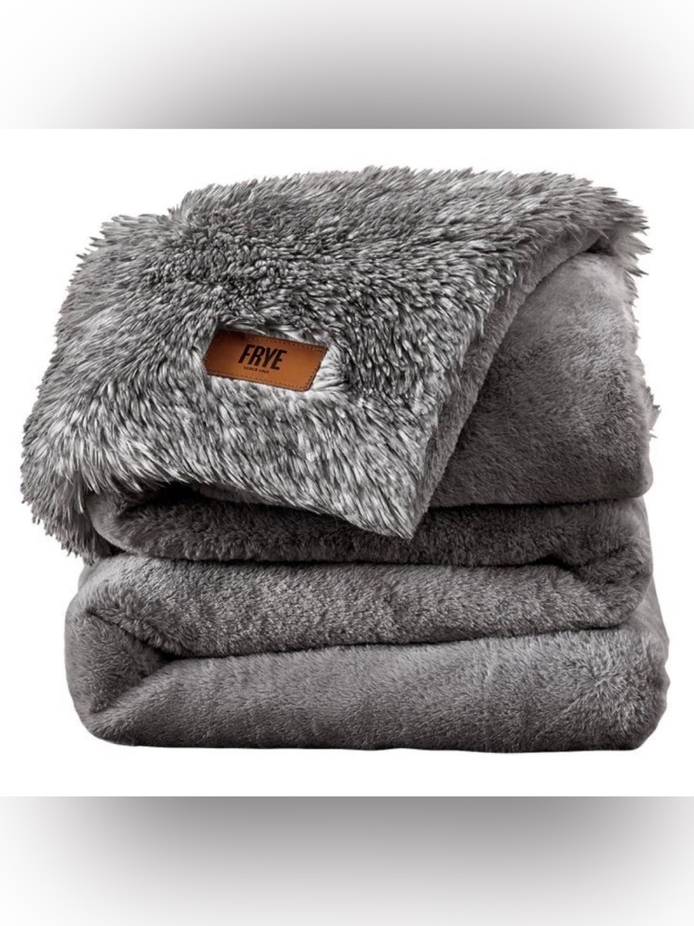 FRYE Arctic Luxe Faux Fur Throw, 60" × 70", 830 GSM Reversible Polyester Blanket